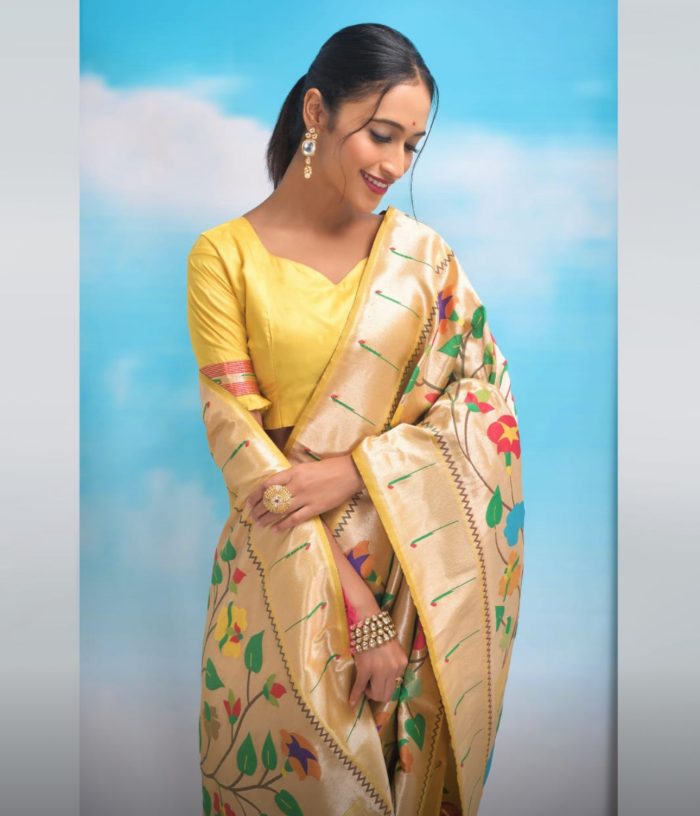 women's Soft silk Paithani Saree in pink dvz0003096 - Dvanza.com