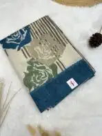 Whispers of earth (Jute Tussar saree) - Cerulean
