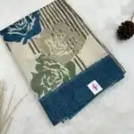 Whispers of earth (Jute Tussar saree) - Cerulean