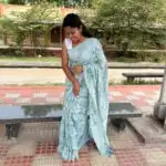 Charukesi (saree) - Aqua blue