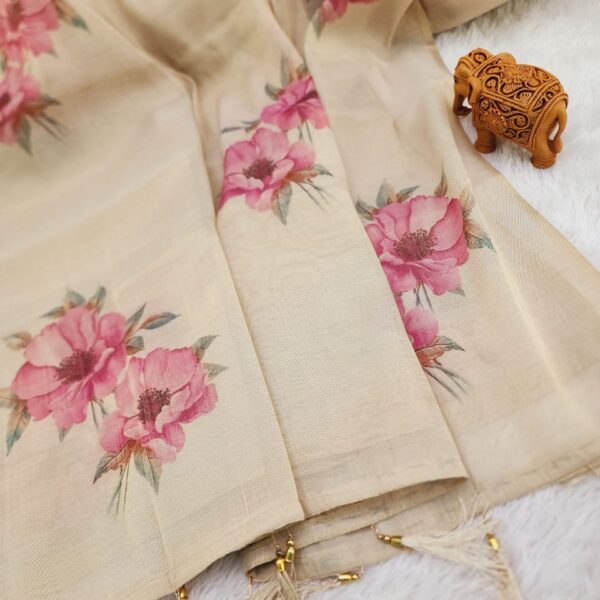 Linen kasav saree