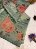 Whispers of spring (saree) - Forest green - Image 2