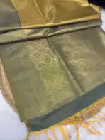 Svarna (Tissue Kancheevaram silk) - Soft gold - Image 3
