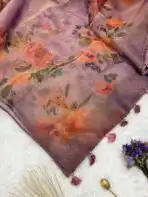 Whispers of spring (saree) - Lilac - Image 2
