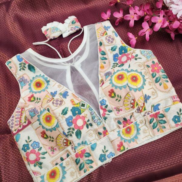Digital printed blouse - White