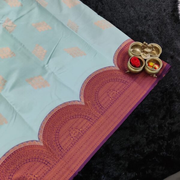 Soft semi silk in Silvery blue