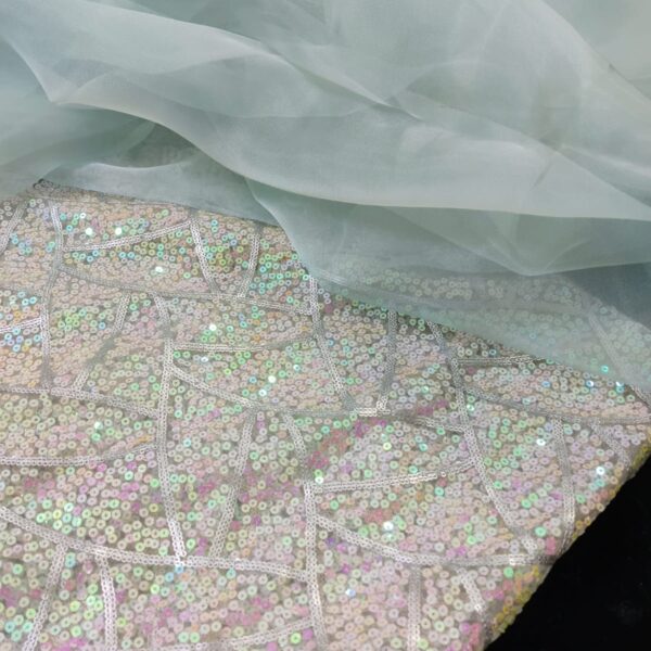 Cinderella's closet - Ruffle saree in Ice blue