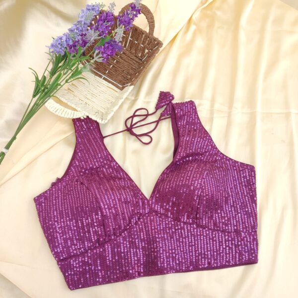 Zaara sequinned blouse in Purple
