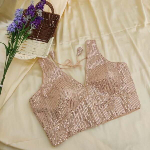 Zaara sequinned blouse in Cream