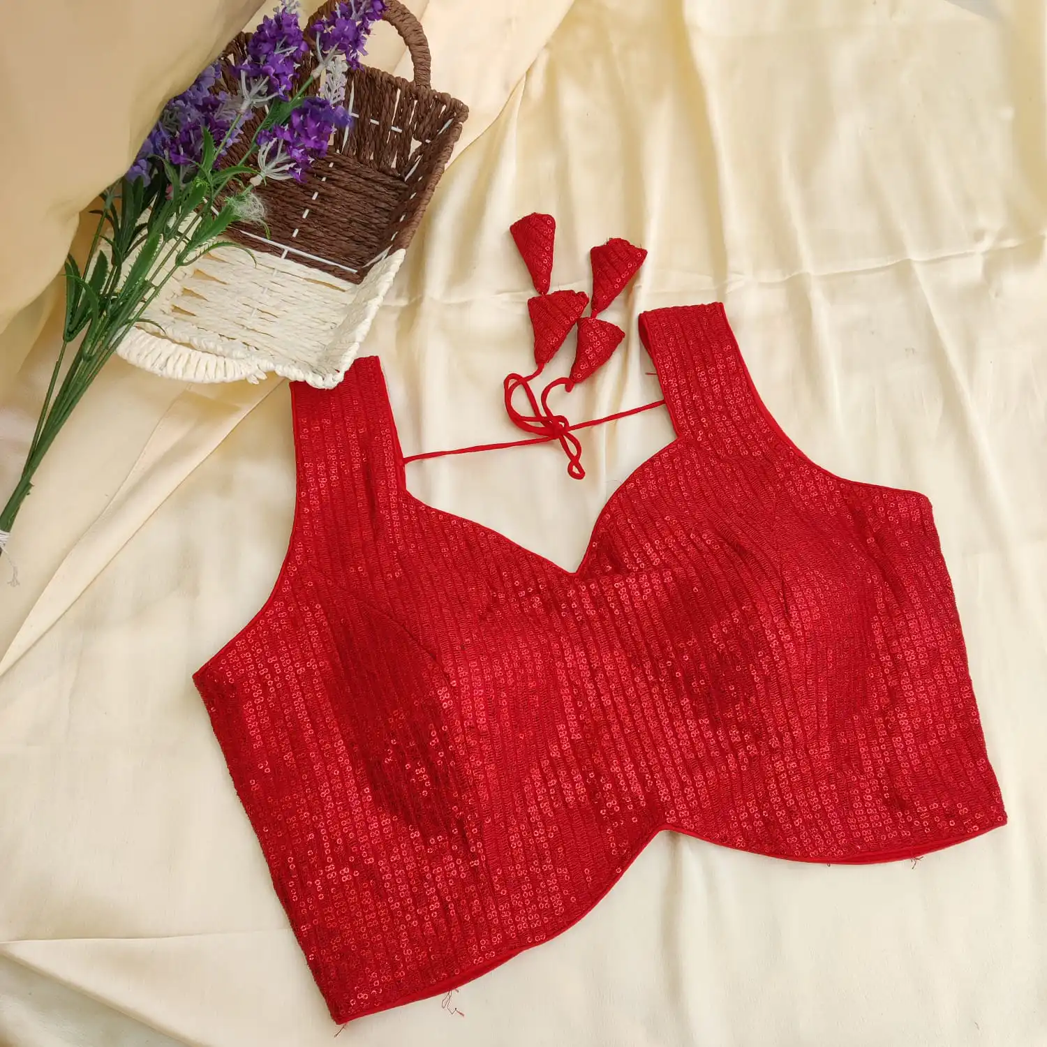 IMG-20231013-WA0054-1-1.jpg Zaara sequinned blouse in Red - Image 1