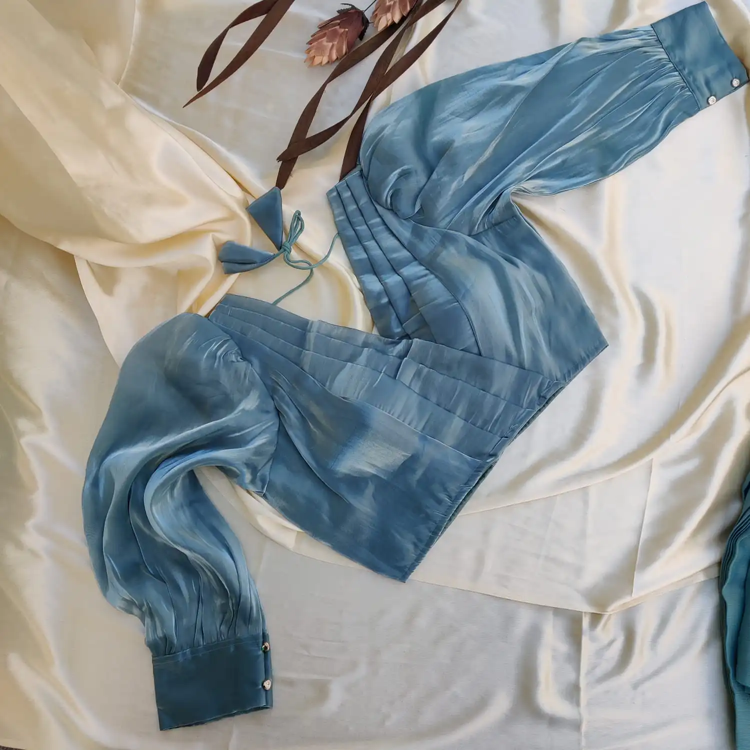 IMG-20231019-WA0087-3-1.jpg Jimmy chu Organza blouse - Turquoise - Image 1