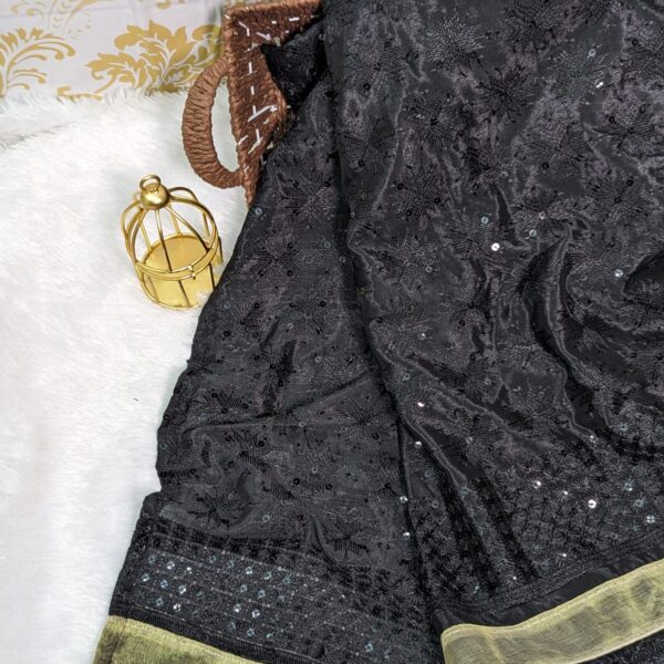 Phulkari saree - Black