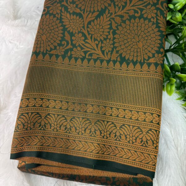 Banarasi semi silk - Bottle green
