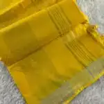 Linen with Silver Tissue border - Yellow