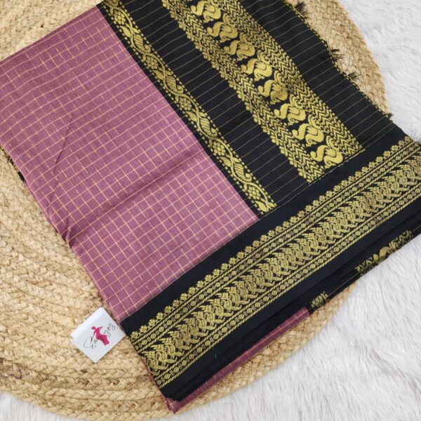 Kayal with checks in Onion pink