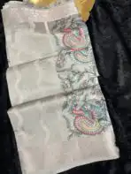 Kundavai (Saree) - Silver grey