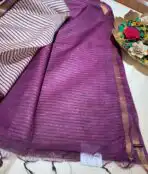 Tussar cotton silk - Purple - Image 4