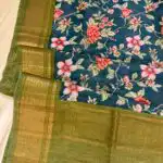 Florals printed Tussar cotton silk