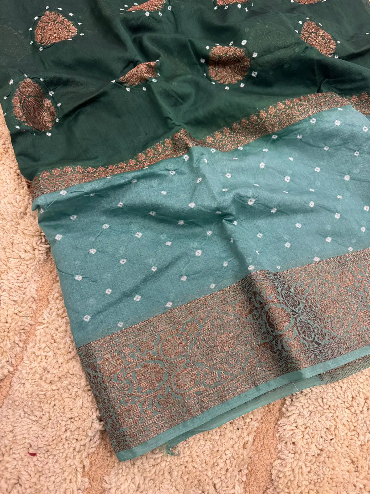IMG-20241220-WA0026-1.jpg Pure georgette bhandej Handloom saree - Image 1