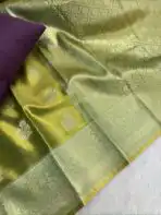 Svarna (Tissue Kancheevaram silk) - Golden green - Image 2