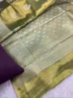 Svarna (Tissue Kancheevaram silk) - Golden green - Image 4