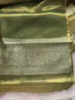 Svarna (Tissue Kancheevaram silk) - Golden green - Image 5
