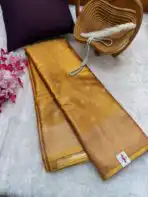 Svarna (Tissue Kancheevaram silk) - Sunset Orange