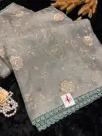 Noorjah (saree) in Ice blue - Image 4