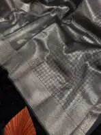 Noorangi (saree)- Elephant grey - Image 2