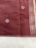 Muga silk cotton (saree) - Pastel pink - Image 5