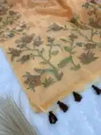 Muga silk cotton (saree) - Ivory - Image 3