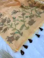 Muga silk cotton (saree) - Ivory - Image 5