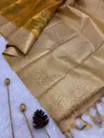 Svarna (Tissue Kancheevaram silk) - Honey - Image 2