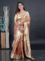 Svarna (Tissue Kancheevaram silk) - Antique gold