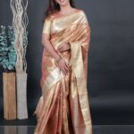 Svarna (Tissue Kancheevaram silk) - Antique gold
