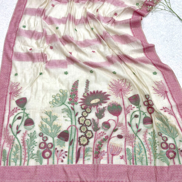 Hand embroidered Muga silk saree - SY002