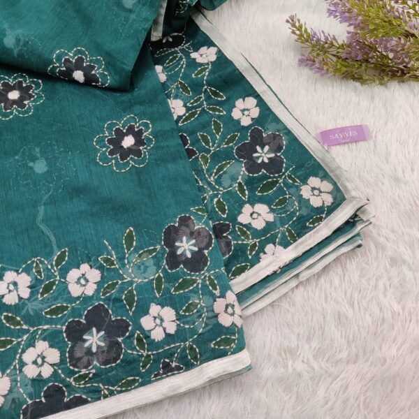 Phulkari saree in Chanderi cotton - SY102