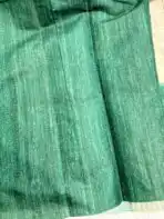 Whispers of earth (Jute Tussar saree) - Hunter green - Image 5