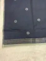 Muga silk cotton (saree) - Ice blue - Image 4