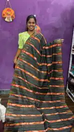 Pochampalli on Cotton - Black