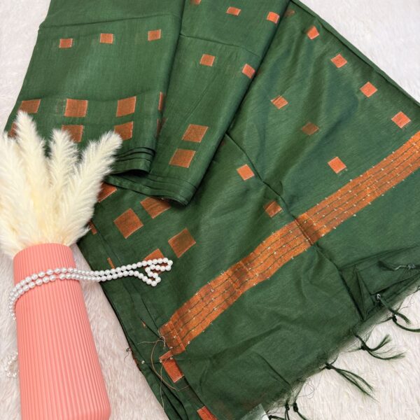 Soft silk cotton in Forest Green