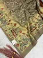 Varnika Vana (saree) - The painted forest - Olive brown - Image 2