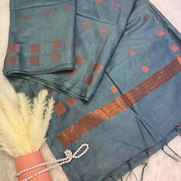 Soft silk cotton in Grey