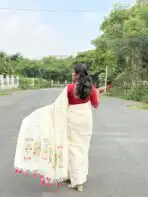 Marutham – Ivory Handwoven Charm Saree - Image 2