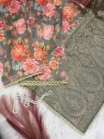 Gulmohar Gatha (saree) - Tale of blossom - Grey