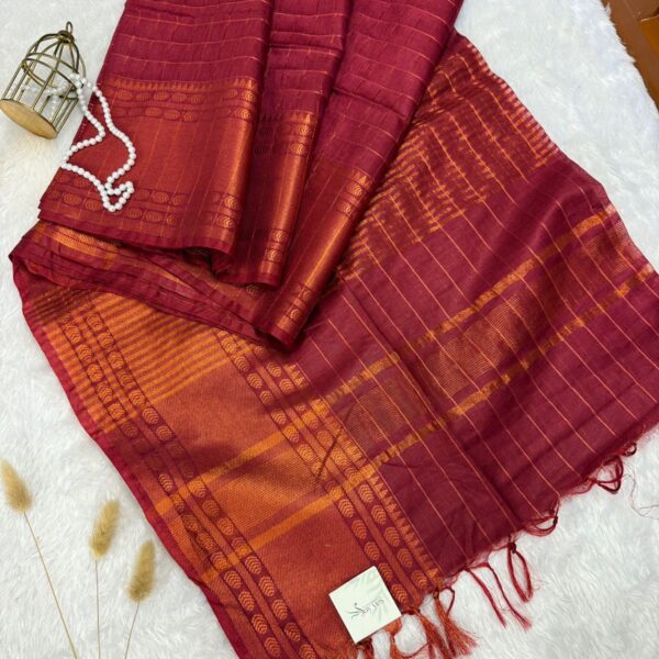 Soft silk cotton in Maroon
