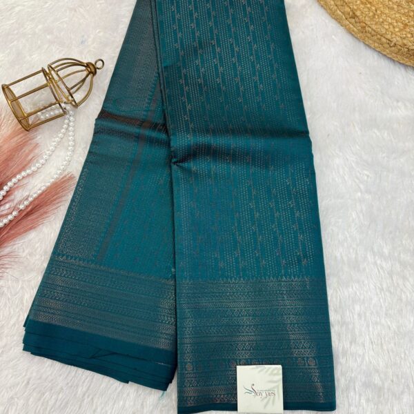Zari woven soft silk - Rama blue