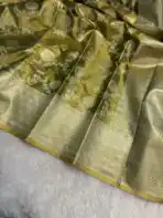 Svarna (Tissue Kancheevaram Silk) - Olive gold - Image 2