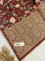 Gulmohar Gatha (saree) - Tale of blossoms - Maroon - Image 4