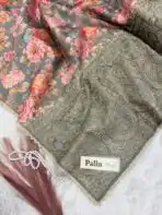Gulmohar Gatha (saree) - Tale of blossom - Grey - Image 4